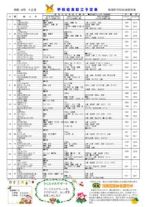献立表　令和4年12月のサムネイル