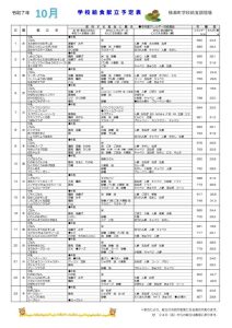 献立表　令和7年10月のサムネイル